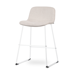 Nolon Nino-Mats Barkruk Beige – Wit Onderstel – 65 cm