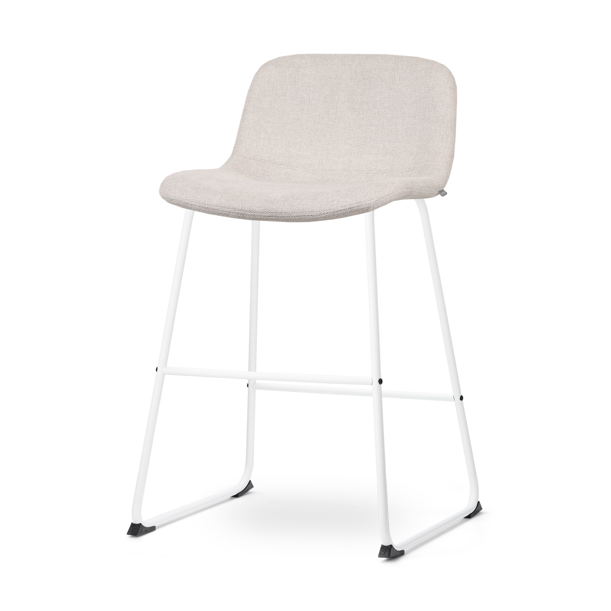 Nolon Nino-Mats Barkruk Beige - Wit Onderstel - 65 cm