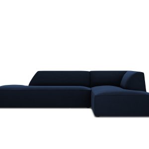Micadoni rechter hoekbank Ruby 4-zits, flueel, koningsblauw – 180x273x