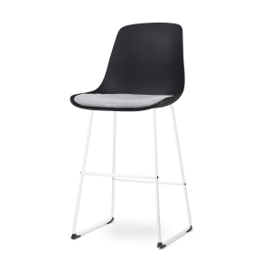 Nolon Nino-Liv Barkruk Zwart – Lichtgrijs Kussen – Wit Frame – 75 cm Nolon Nino-Liv Barkruk Zwart – Lichtgrijs Kussen – Wit Frame – 75 cm
