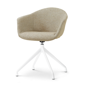 Nolon Nola-Otis Draaibare Eetkamerstoel Taupe Melange – Wit Onderstel Nolon Nola-Otis Draaibare Eetkamerstoel Taupe Melange – Wit Onderstel