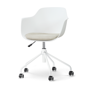 Nolon Nout-Liz Bureaustoel Wit Naturelbeige Zitkussen – Wit Onderstel Nolon Nout-Liz Bureaustoel Wit Naturelbeige Zitkussen – Wit Onderstel