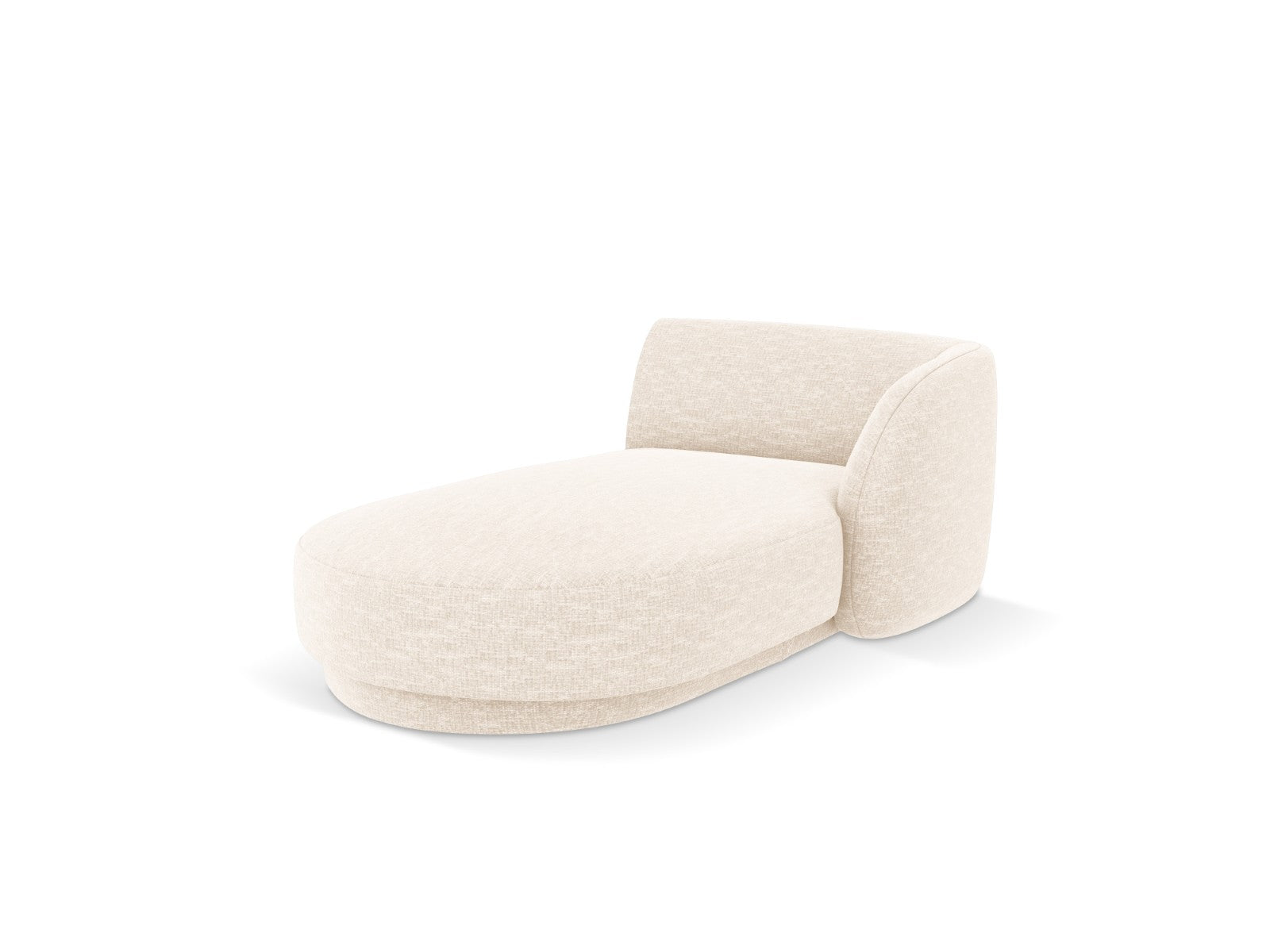 Micadoni rechter chaise longue Miley 2-zits, structurele stof ivoor -