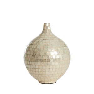Light & Living vaas Elorza – wit – Ø28cm Light & Living vaas Elorza – wit – Ø28cm