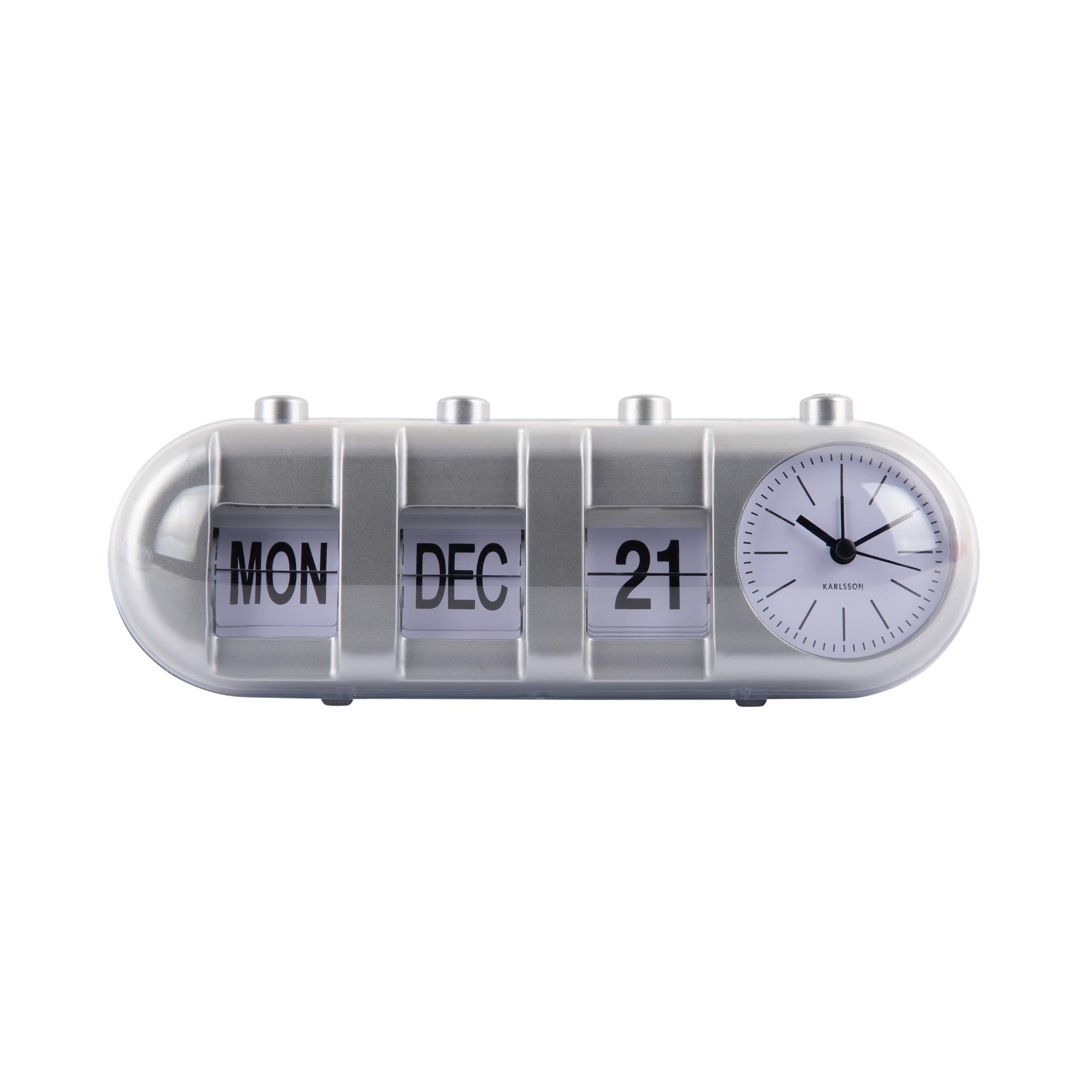 Karlsson wekker Retro Tube - zilver - 9x26x9.3cm - Vaderdag - Vaderdag