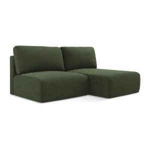 LaMiaSofa hoekbank rechts Ostia – textuurstof – olijf – 210x149x79