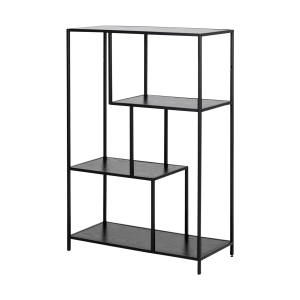 Lisomme Vic Boekenkast van Metaal en Hout – B 77 cm – Zwart Lisomme Vic Boekenkast van Metaal en Hout – B 77 cm – Zwart