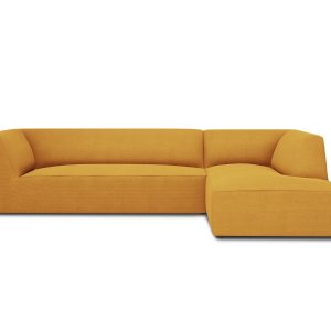 Micadoni rechter hoekbank Ruby 4-zits, structurele stof, geel – 180×27 Micadoni rechter hoekbank Ruby 4-zits, structurele stof, geel – 180×27