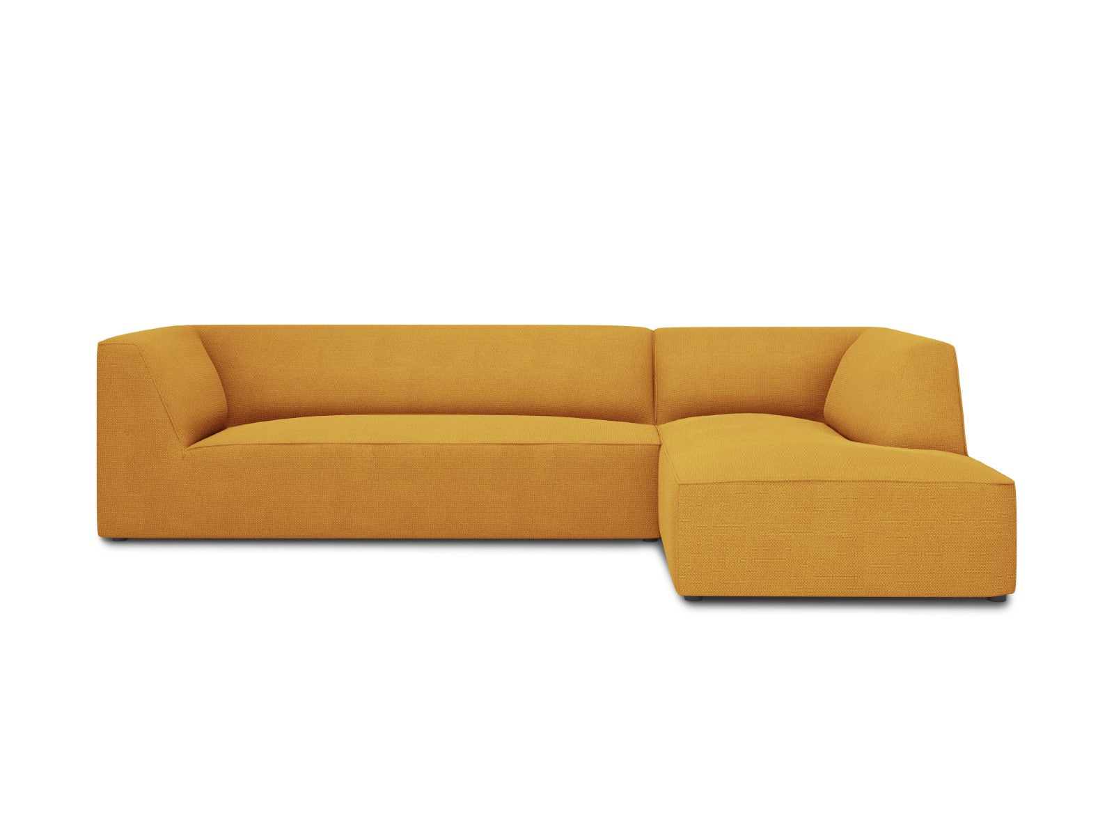 Micadoni rechter hoekbank Ruby 4-zits, structurele stof, geel - 180x27