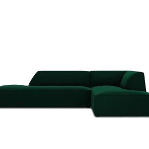 Micadoni rechter hoekbank Ruby 4-zits, flueel, flessengroen – 180x273x