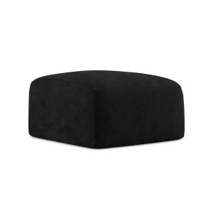 LaMiaSofa Poef Savona – chenille stof – zwart – 65x65x40 LaMiaSofa Poef Savona – chenille stof – zwart – 65x65x40