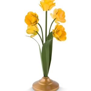 Pip Studio Kaarsenhouders – Bloem – Metaal – Geel – 27.5cm Pip Studio Kaarsenhouders – Bloem – Metaal – Geel – 27.5cm