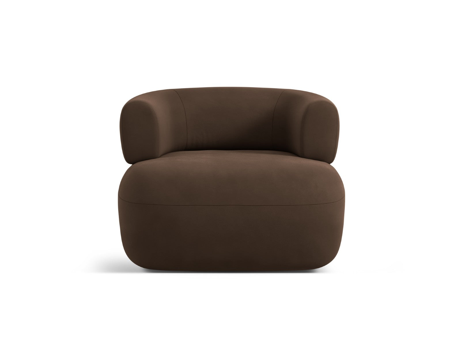 Micadoni Fauteuil Jenny flueel chocolade - 88x90x73cm