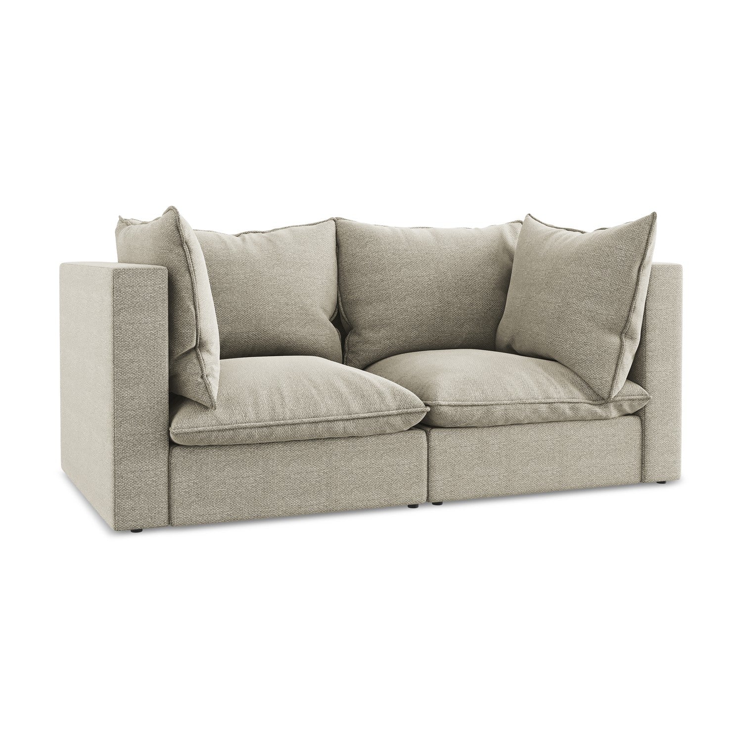 LaMiaSofa Tweezits modulaire bank Ravenna - bouclé - taupe - 180x90x77