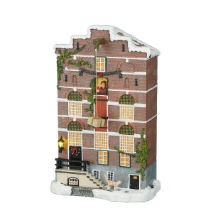 LuVille Kerstdorp Miniatuur Pakhuis Gevel – L19 x B11 x H29 cm LuVille Kerstdorp Miniatuur Pakhuis Gevel – L19 x B11 x H29 cm