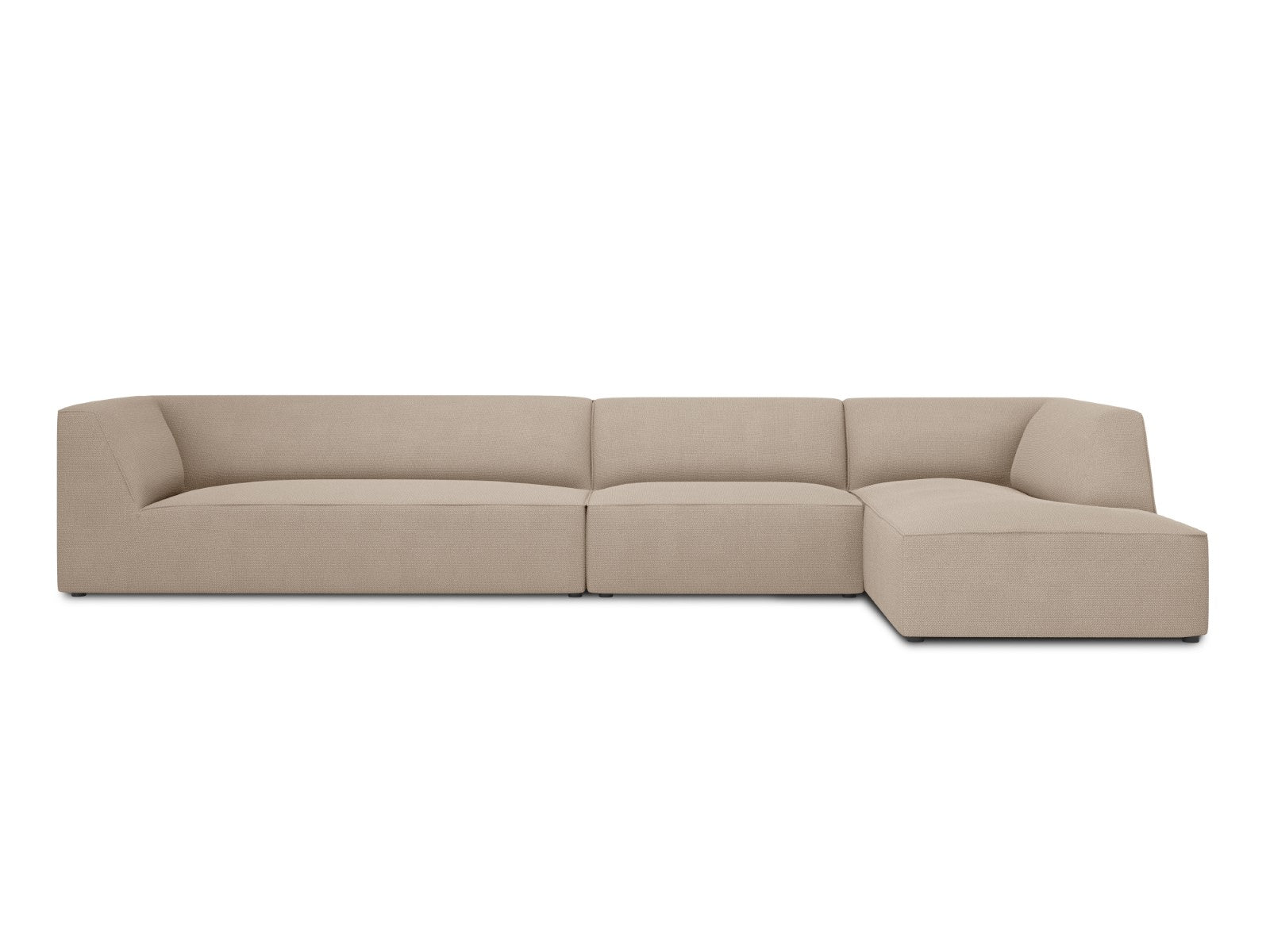 Micadoni rechter hoekbank Ruby 5-zits, structurele stof, donkerbeige -