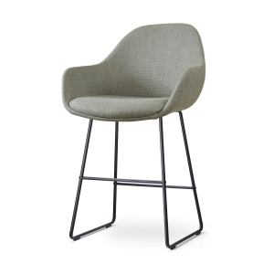 Nolon Nino-Mae Barkruk Saliegroen – met Armleuning – Zwart – 65 cm