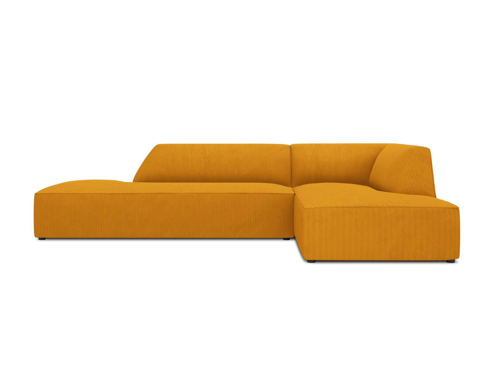 Micadoni rechter hoekbank Ruby 4-zits, ribfluwelen, geel - 180x273x69c