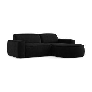 LaMiaSofa hoekbank rechts Melissa – chenille stof – zwart – 224x166x70 LaMiaSofa hoekbank rechts Melissa – chenille stof – zwart – 224x166x70