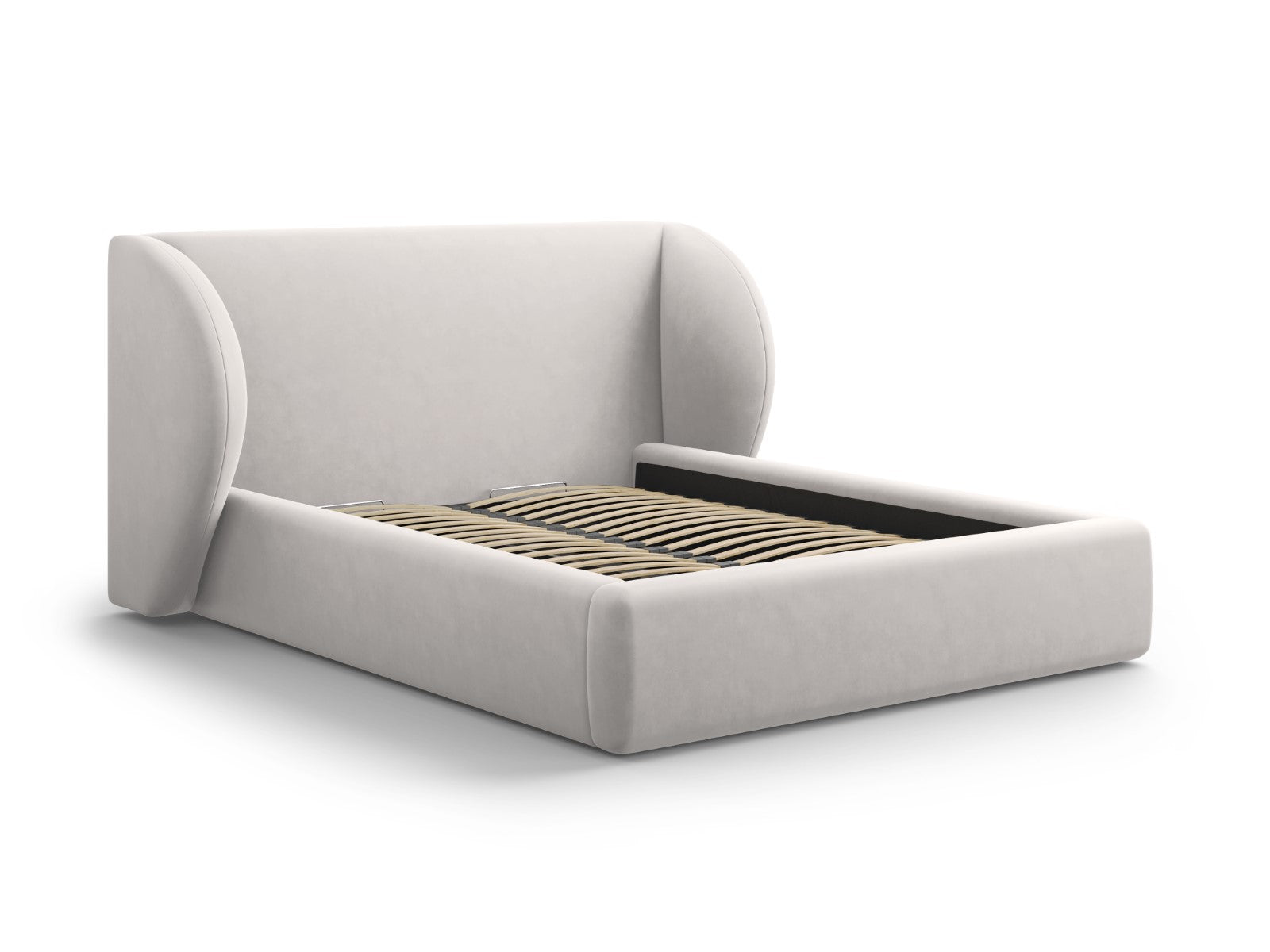 Micadoni Opbergbed met hoofdeinde Miley 200x200cm, flueel, geld - 230x