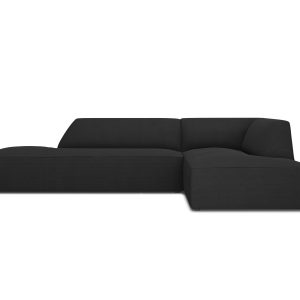 Micadoni rechter hoekbank Ruby 4-zits, structurele stof, zwart – 180×2 Micadoni rechter hoekbank Ruby 4-zits, structurele stof, zwart – 180×2