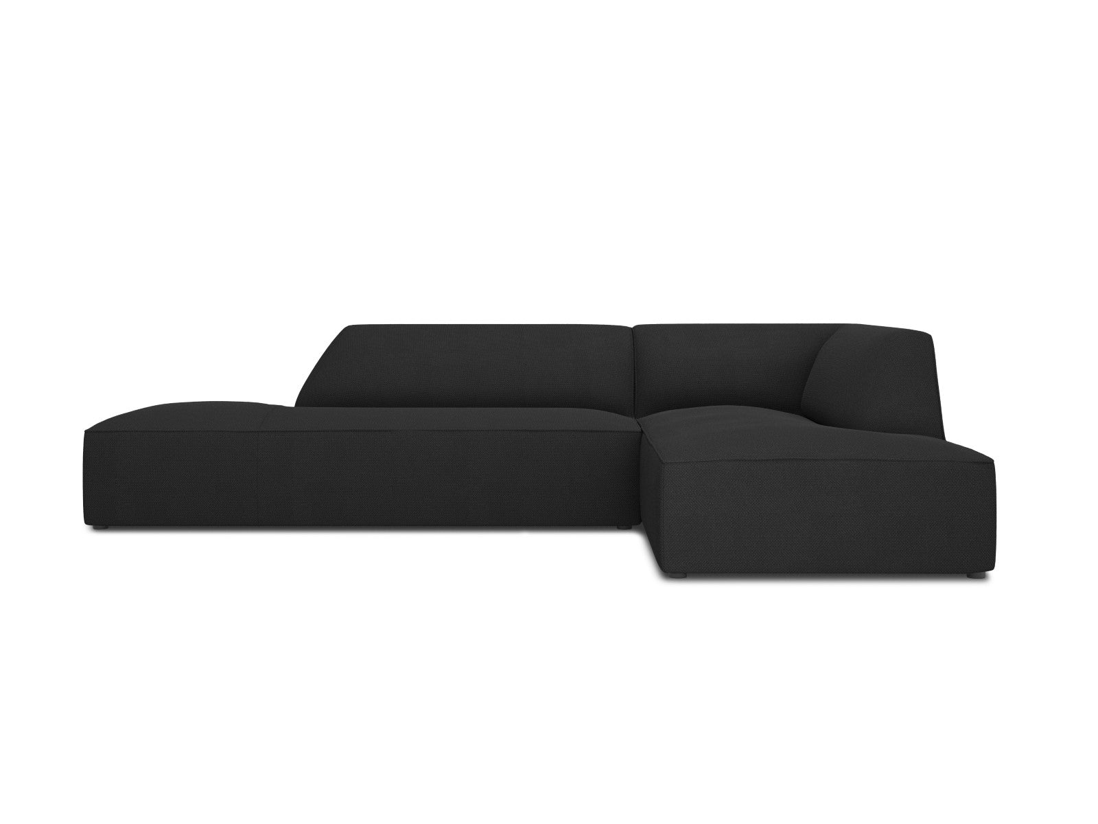 Micadoni rechter hoekbank Ruby 4-zits, structurele stof, zwart - 180x2