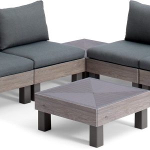 Keter Signature Elements Loungeset – 4 personen – met groene kussens – Keter Signature Elements Loungeset – 4 personen – met groene kussens –
