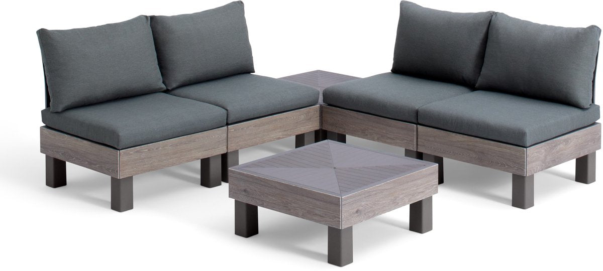Keter Signature Elements Loungeset - 4 personen - met groene kussens -
