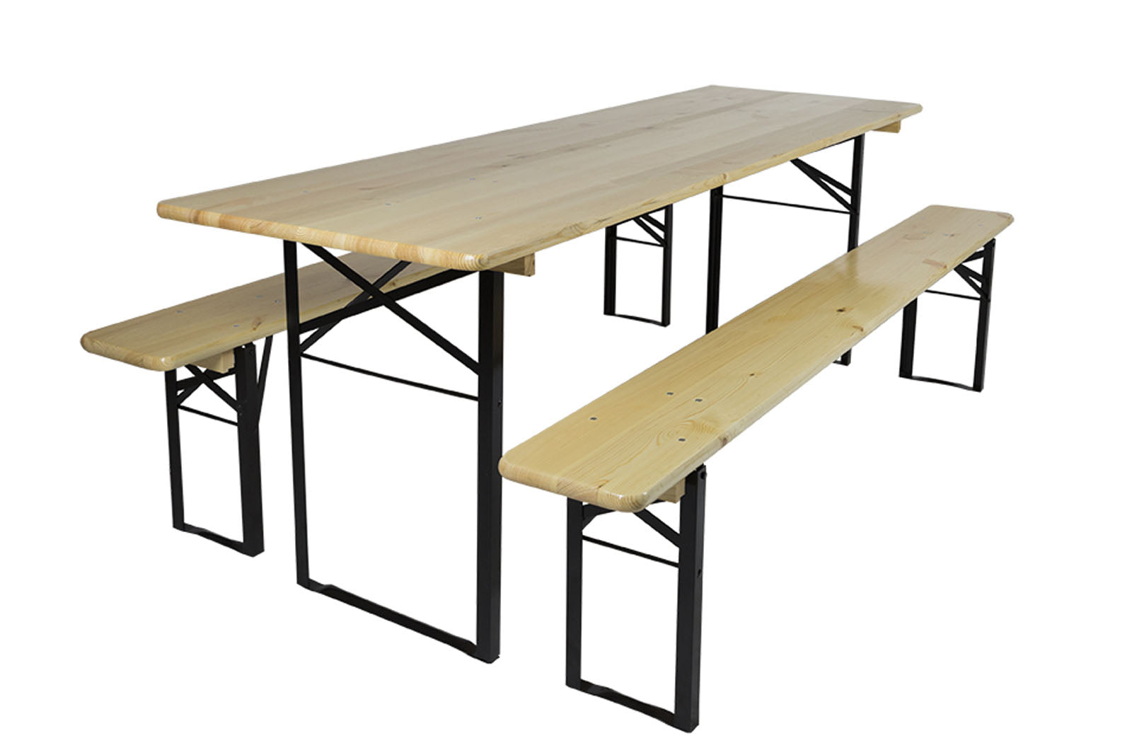 MaximaVida inklapbare picknickset Berlijn 200 cm 3-laags blanke lak -