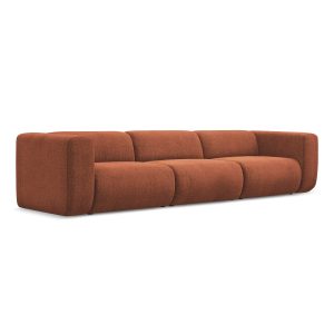 LaMiaSofa 4-zits bank Bari – chenille stof – terracotta – 319x89x70