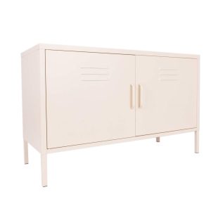 MaximaVida metalen TV lockerkast Finn 100 x 40 x 64 cm ivoor – 1 schap MaximaVida metalen TV lockerkast Finn 100 x 40 x 64 cm ivoor – 1 schap