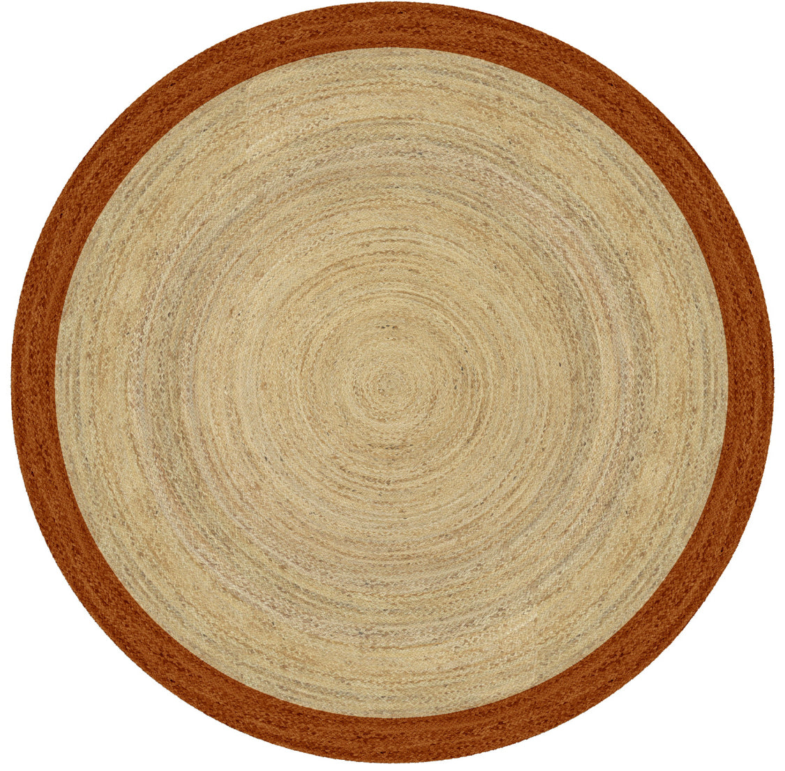 Mrcarpet jute vloerkleed - naturel/roest/bruin - Ø 240 cm