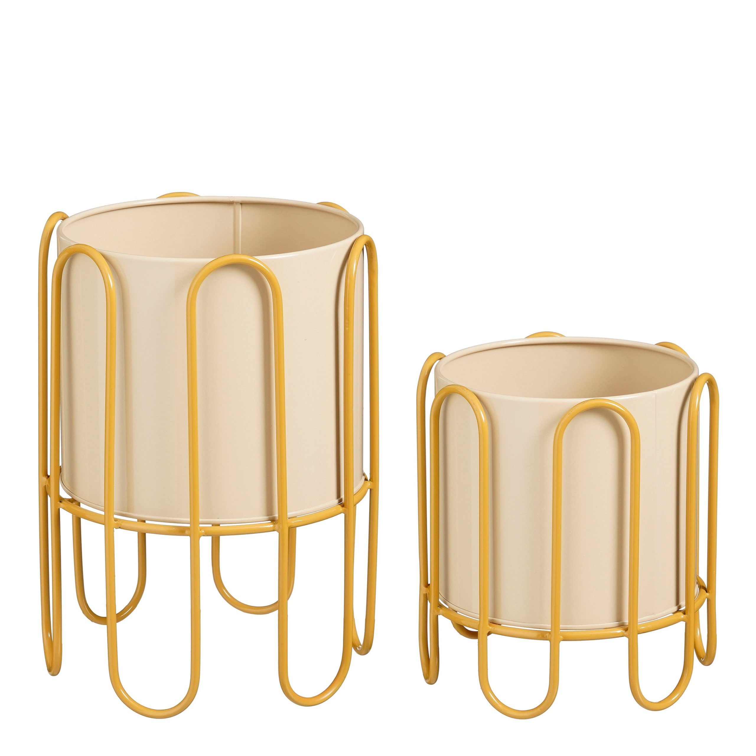 Mica Decorations Dione Bloempot op Standaard – Set van 2 – Plantenpot