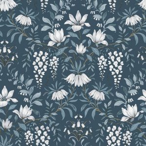 Laura Ashley Vliesbehang – Parterre Dark Seaspray – 10mx52cm Laura Ashley Vliesbehang – Parterre Dark Seaspray – 10mx52cm