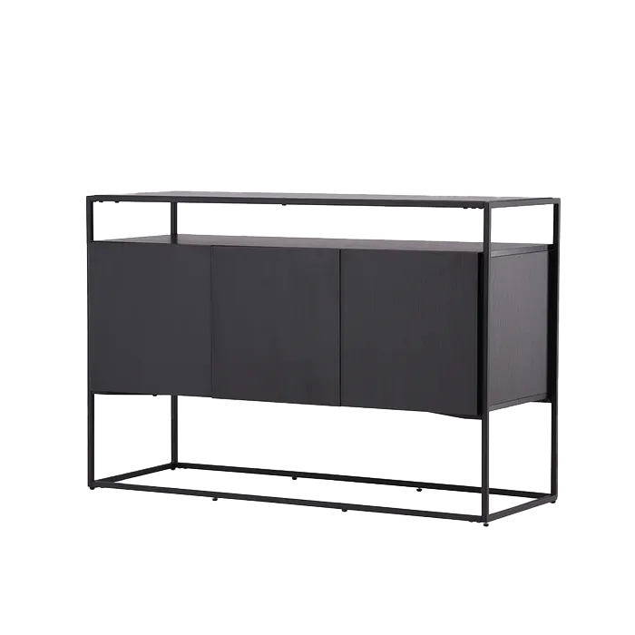 Nest living Cedric Dressoir - Hout - Metalen Poten - B 120 cm - Zwart