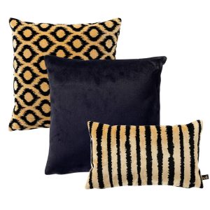 KUSSENSET | 3-delig | Celeste Design | zwart | Hoii | inclusief veren KUSSENSET | 3-delig | Celeste Design | zwart | Hoii | inclusief veren