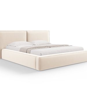 Micadoni Opbergbed met hoofdeinde Jodie 180x200cm, flueel, lichtbeige Micadoni Opbergbed met hoofdeinde Jodie 180x200cm, flueel, lichtbeige