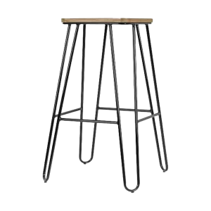 Legend Wire metalen barkruk zwart – met houten zitting – 65 cm Legend Wire metalen barkruk zwart – met houten zitting – 65 cm