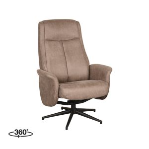 LABEL51 Relaxfauteuil Bergen – Taupe – Draaibaar LABEL51 Relaxfauteuil Bergen – Taupe – Draaibaar