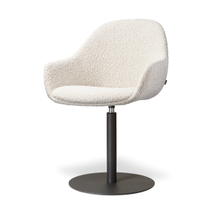 Nolon Niva-Mae tulp eetkamerstoel bouclé beige – zwart onderstel Nolon Niva-Mae tulp eetkamerstoel bouclé beige – zwart onderstel