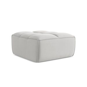 LaMiaSofa Poef Belluno – velours – zilver – 80x93x43 LaMiaSofa Poef Belluno – velours – zilver – 80x93x43