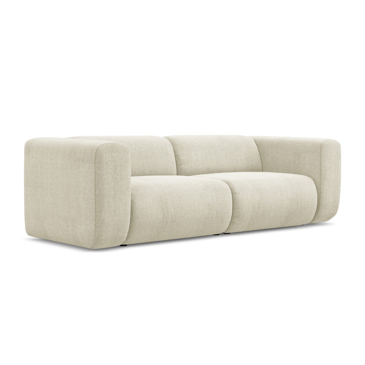 LaMiaSofa 3-zits bank Bari - chenille stof - beige - 228x89x70