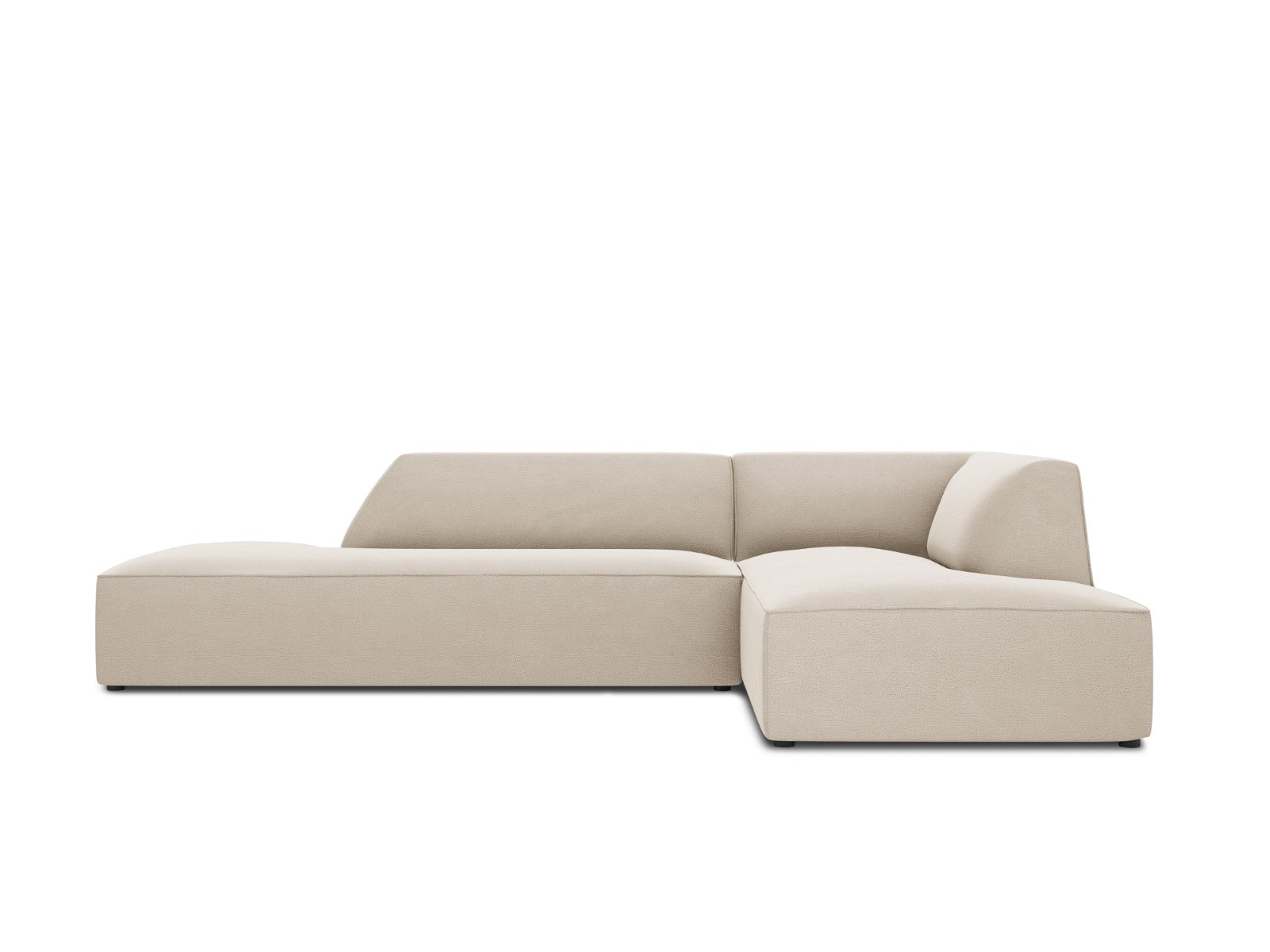 Micadoni rechter hoekbank Ruby 4-zits, flueel, beige - 180x273x69cm