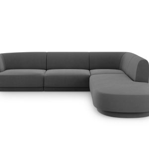 Micadoni rechter hoekbank Miley 6-zits, flueel, grijs – 248x255x70cm Micadoni rechter hoekbank Miley 6-zits, flueel, grijs – 248x255x70cm