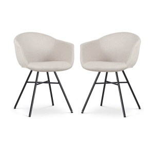 Nolon Noa-Otis Eetkamerstoelen Set van 2 – Beige – Zwarte Poten Nolon Noa-Otis Eetkamerstoelen Set van 2 – Beige – Zwarte Poten