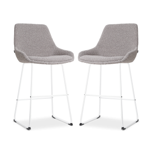 Nolon Nino-Isa Barkrukken Set van 2 – Bouclé Taupe – Wit – 65 cm Nolon Nino-Isa Barkrukken Set van 2 – Bouclé Taupe – Wit – 65 cm