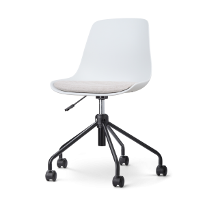 Nolon Nout-Liv Bureaustoel Wit – Beige Kussen – Zwart Onderstel Nolon Nout-Liv Bureaustoel Wit – Beige Kussen – Zwart Onderstel