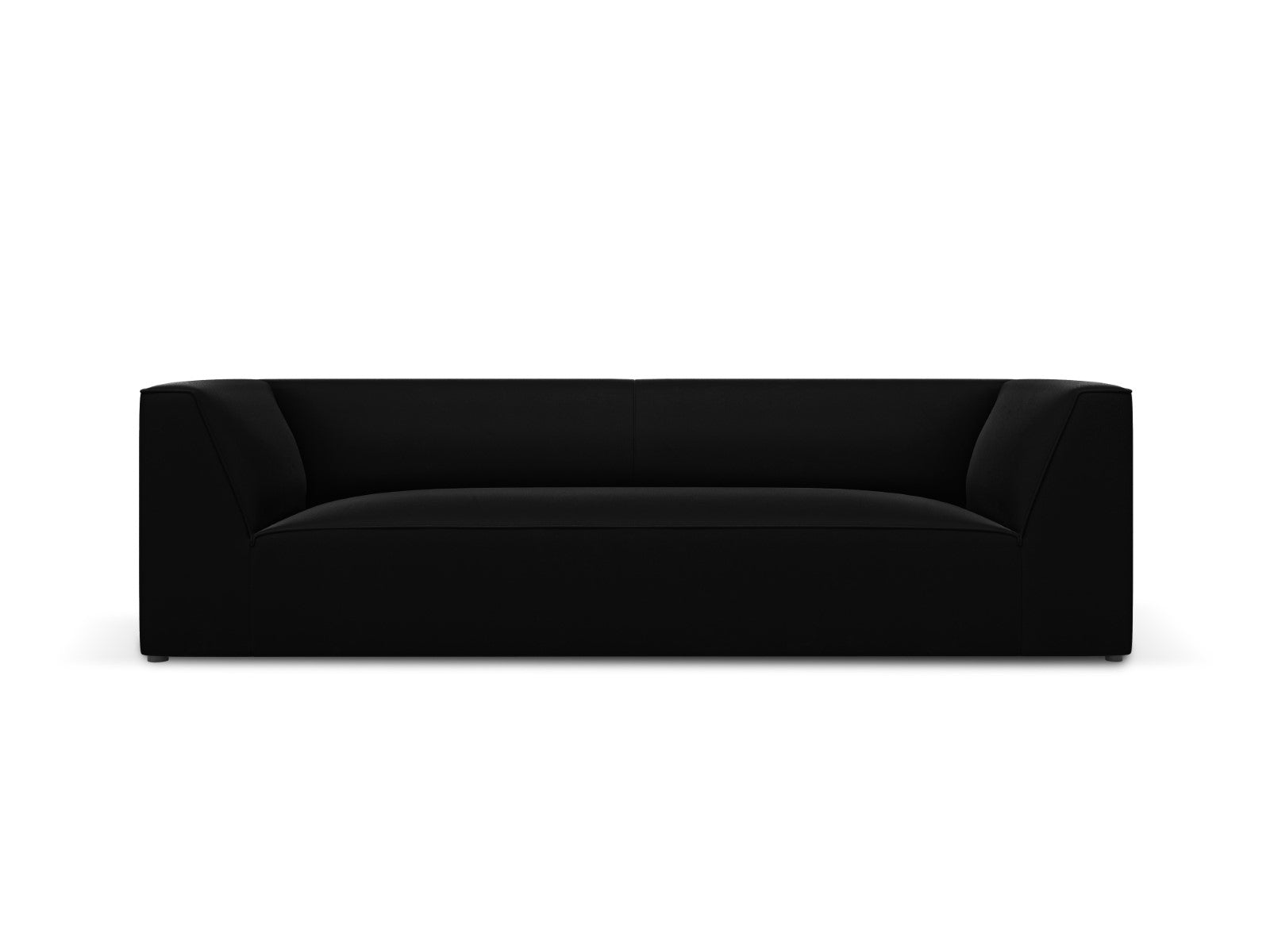 Micadoni Bank Ruby 3-zits, flueel, zwart - 93x232x69cm