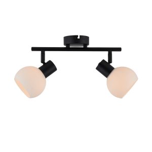 Lighto | Plafondspot zwart met opaal glas 2-lichts | Juna Lighto | Plafondspot zwart met opaal glas 2-lichts | Juna