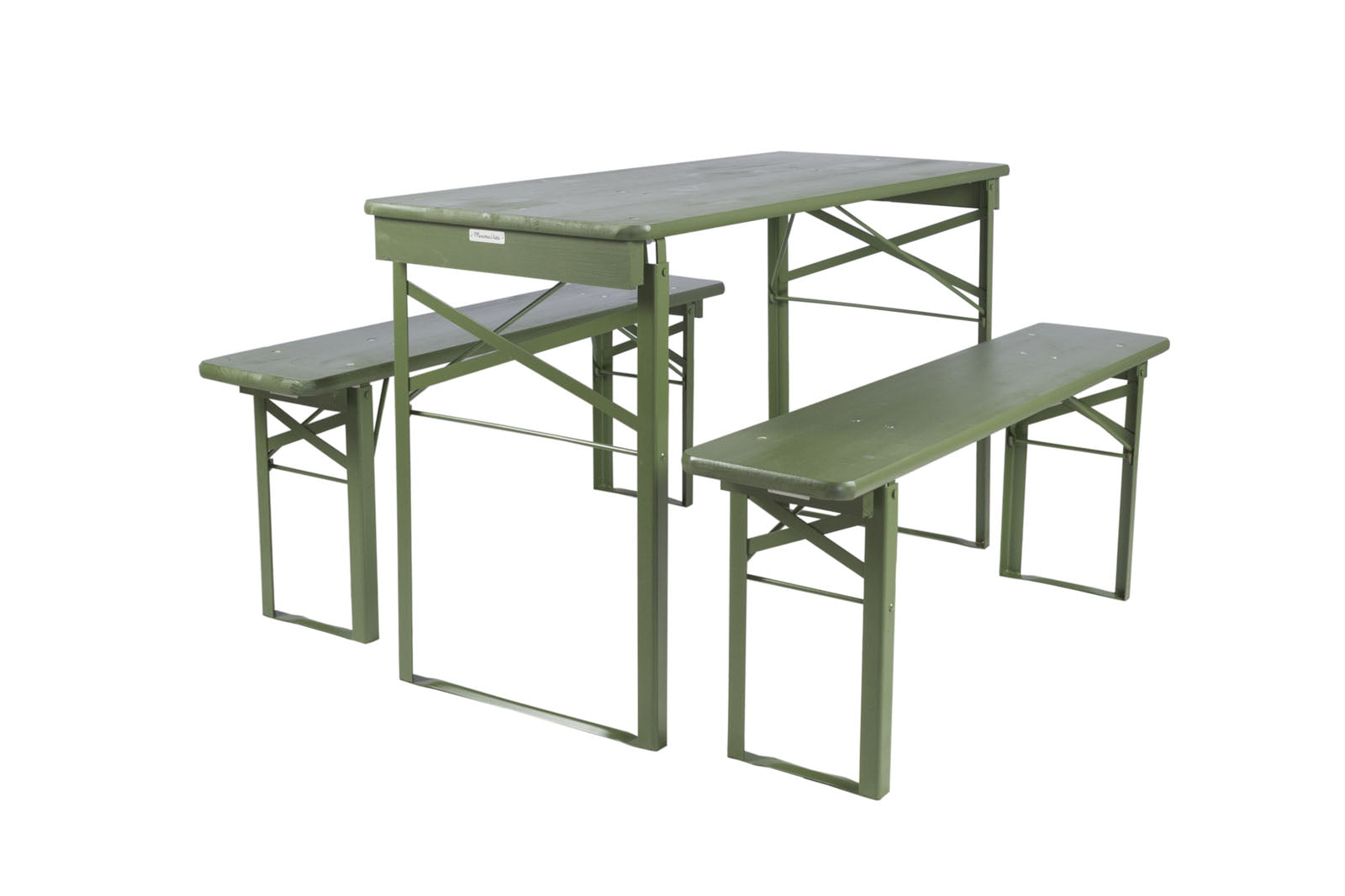 MaximaVida inklapbare bierset Berlijn 120 cm olijfgroen - FSC hout